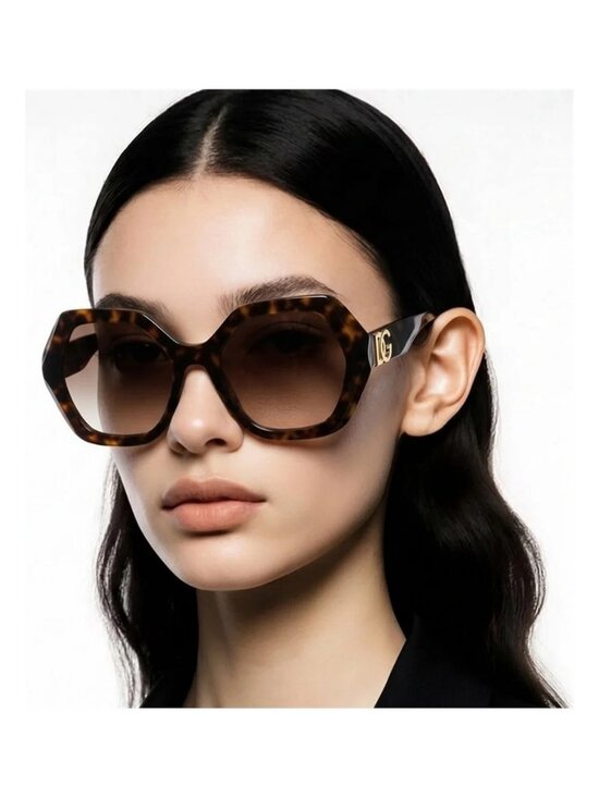 New Authentic Dolce & Gabbana DG4406 502/13 Gradient Brown Hexagonal Sunglasses main image 4